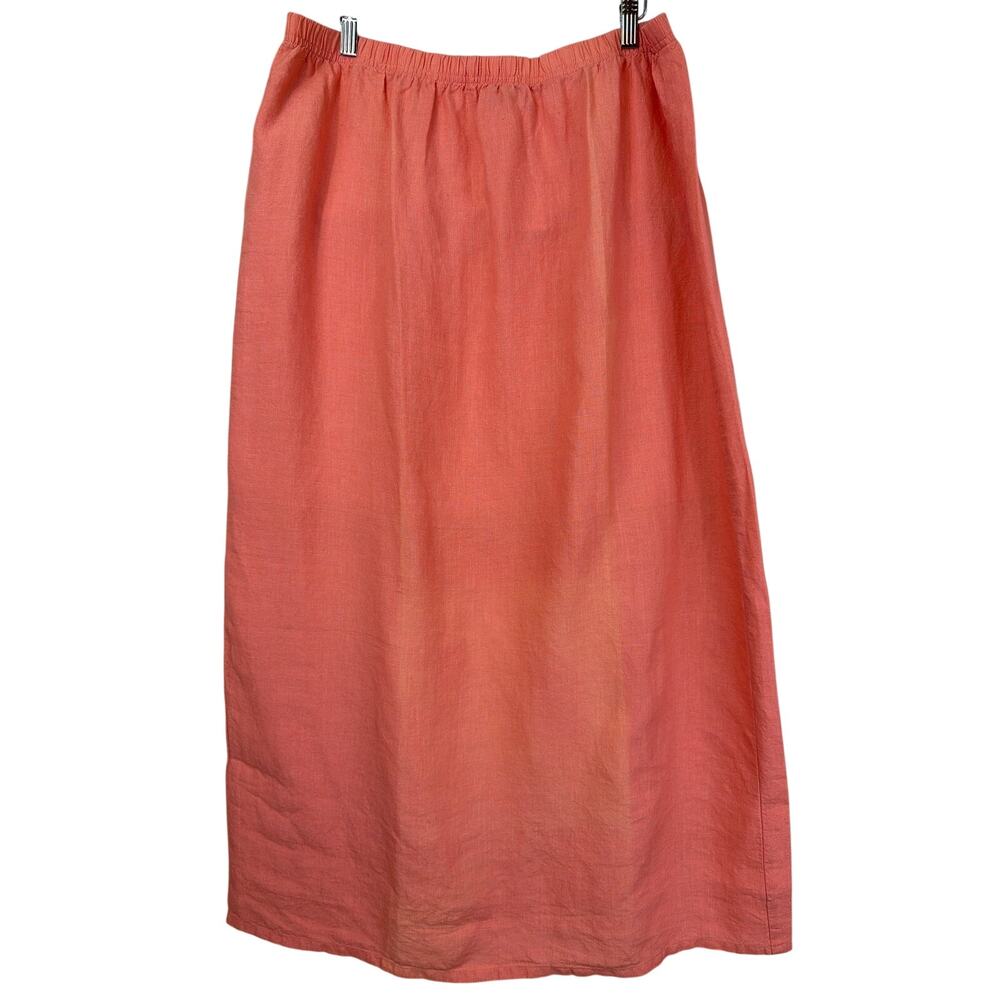 NWT TSD Two Star Dog Pink Linen Button Back Maxi Skirt XL